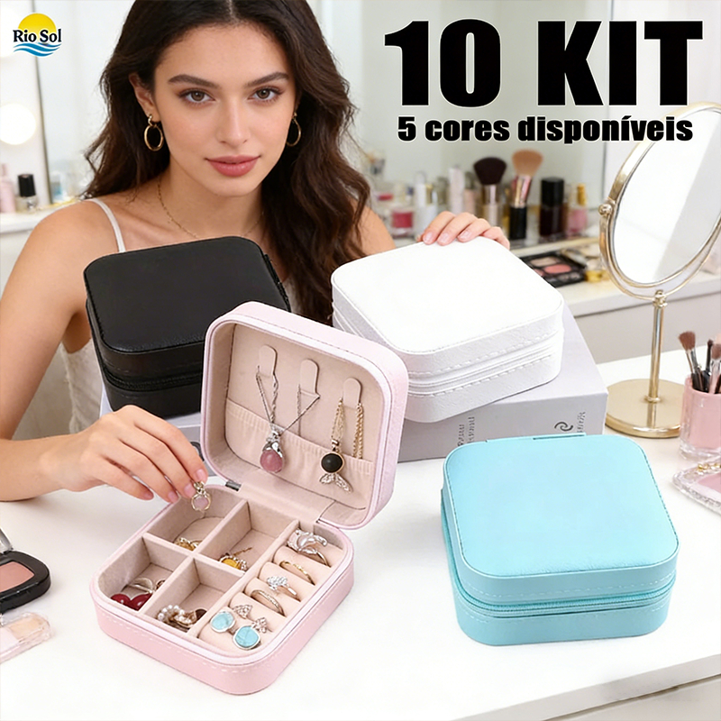 Kit 6/10 Caixa Porta Joias Organizadora para Bolsa de Anéis e Colares Q1 em Oferta na Shopee