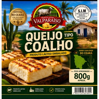 Queijo Tipo Coalho do Ceara Valparaíso 800g Aprox Produto Lácteo Embalado em Oferta na Shopee