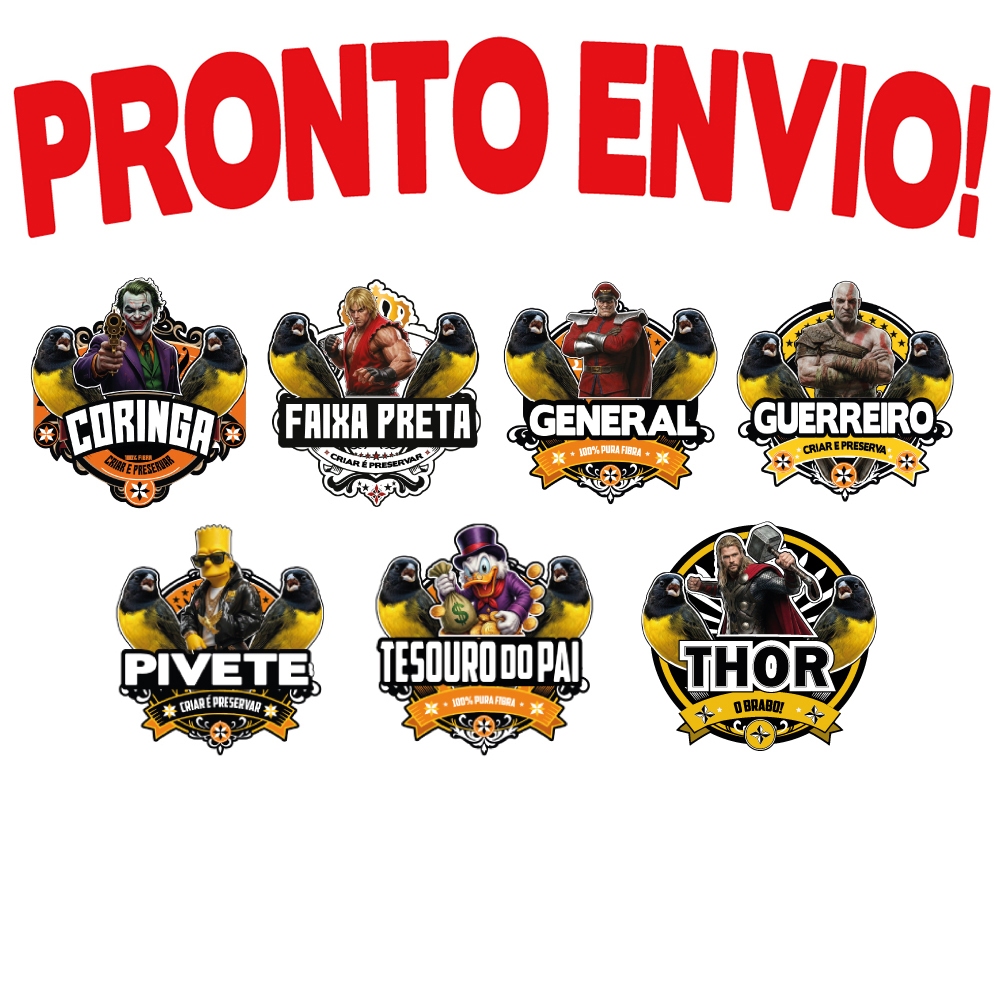 Placa pra Gaiolas de Coleiro Baiano Luxo PRONTO ENVIO 24H