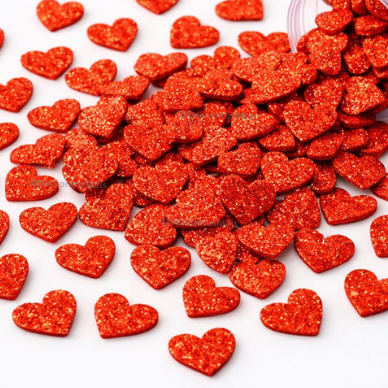 100 Corações Vermelho de EVA com Glitter Tamanhos Decoração DIY Artesanato Atacado Qualidade