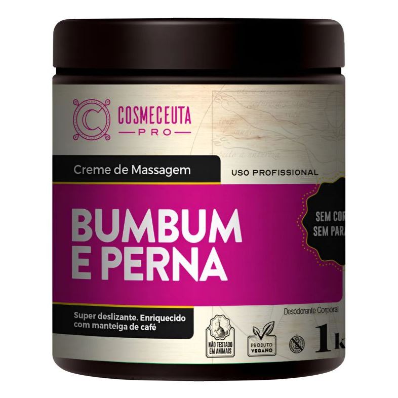Cosmeceuta Creme de Massagem Bumbum e Perna 1kg Para Celulite, Estrias e Flacidez