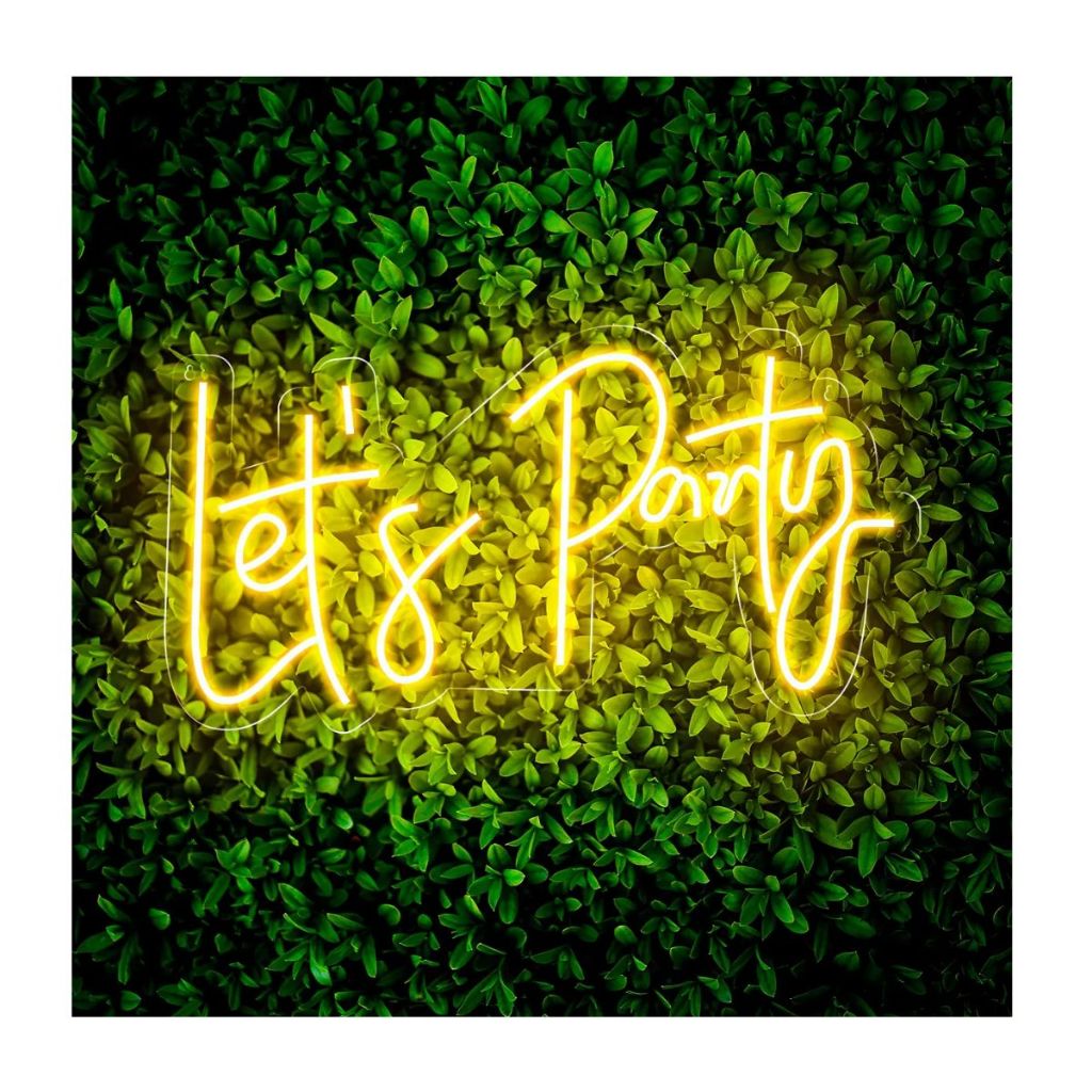 Lets Party LED Neon Letreiro Decorativo Festa Luz Quarto Bar