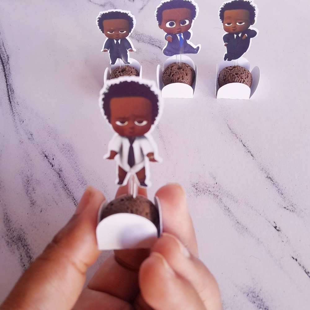 Toper doce o poderoso chefinho negro personalizado no tema/ lembrancinha de festa / aniversario