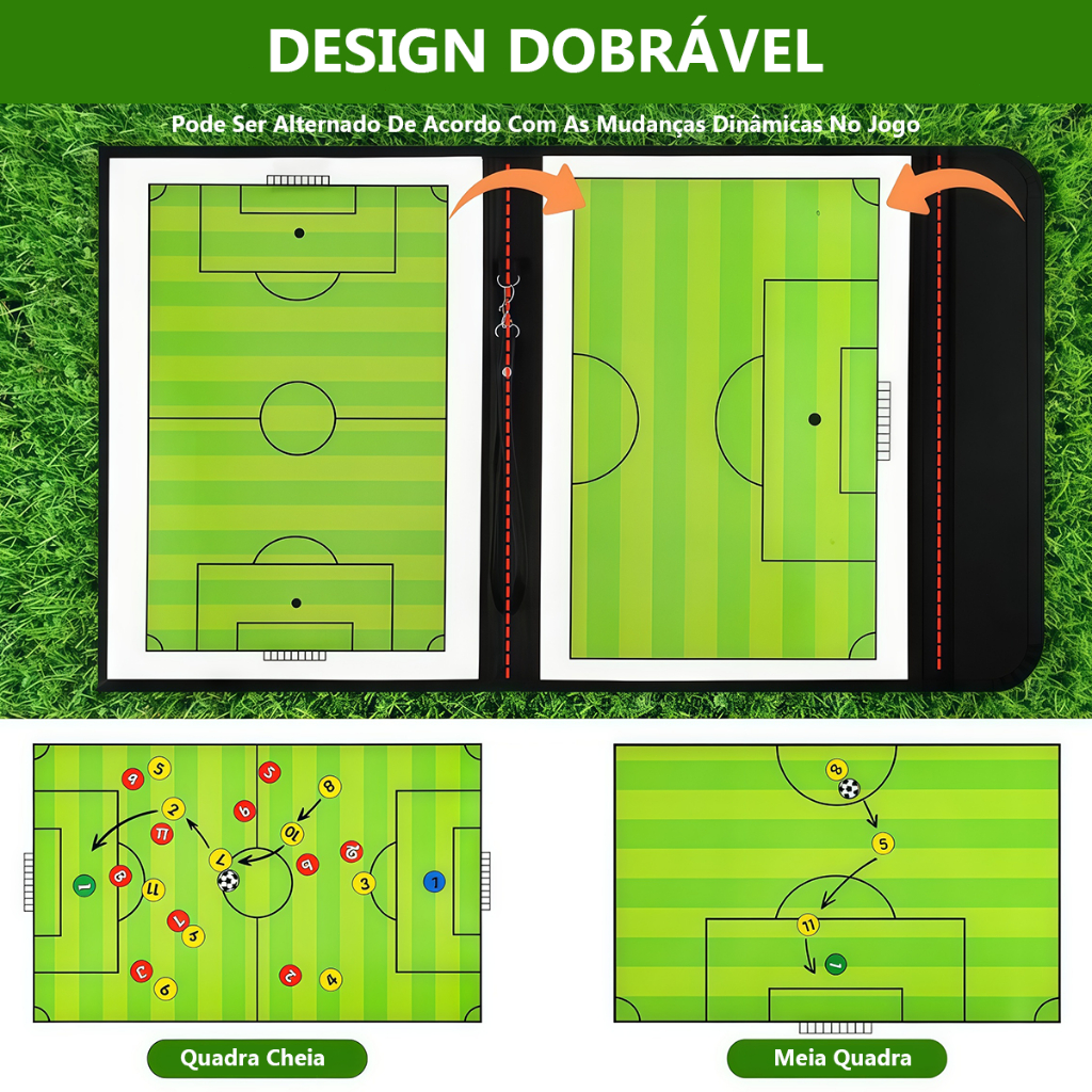 Detalhes do Kit Prancheta Quadro Tática Magnética Para Campo De Futebol Basquetebol Ensino De Exercícios Táticos