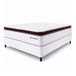 Cama Box Casal Colchão Molas Ensacadas com Pillow Top Extra Conforto 138x188x67cm Premium Sleep BF Colchões