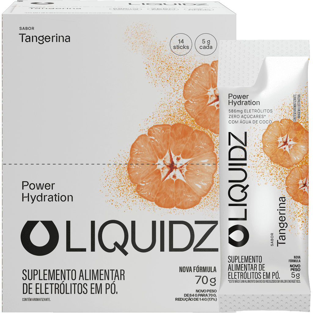 LIQUIDZ® - Eletrólitos Zero Açúcar - Tangerina -14 sachês