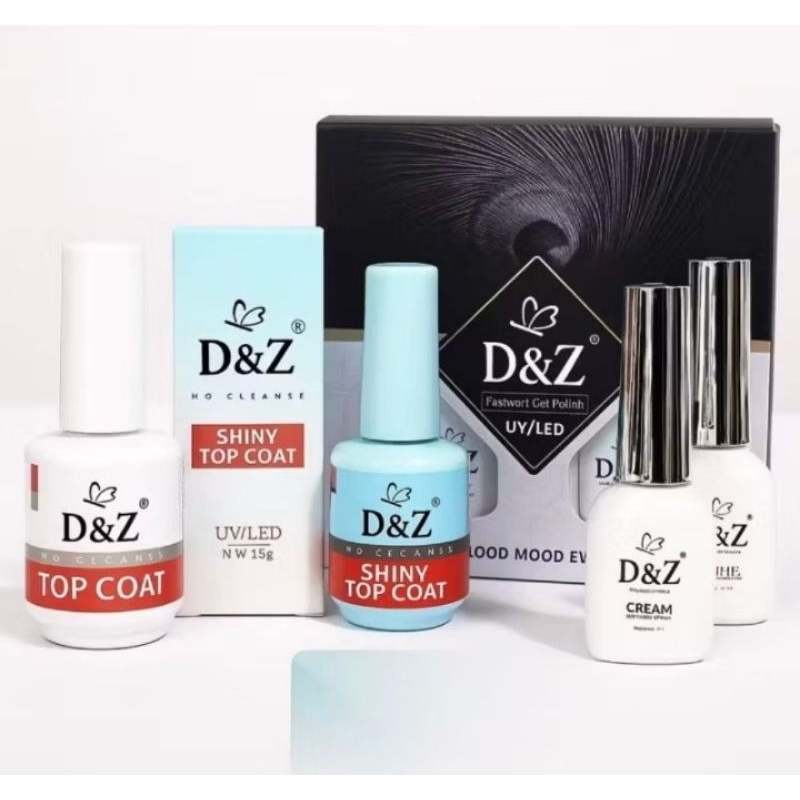 Kit completo D&Z - Top Coat + Top Coat shiny + kit Francesinha