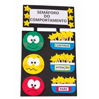 painel Recursos Pedagógicos em EVA – Material didático decoração Infantil Escolar chamada/ cores/ semáforo em Oferta na Shopee