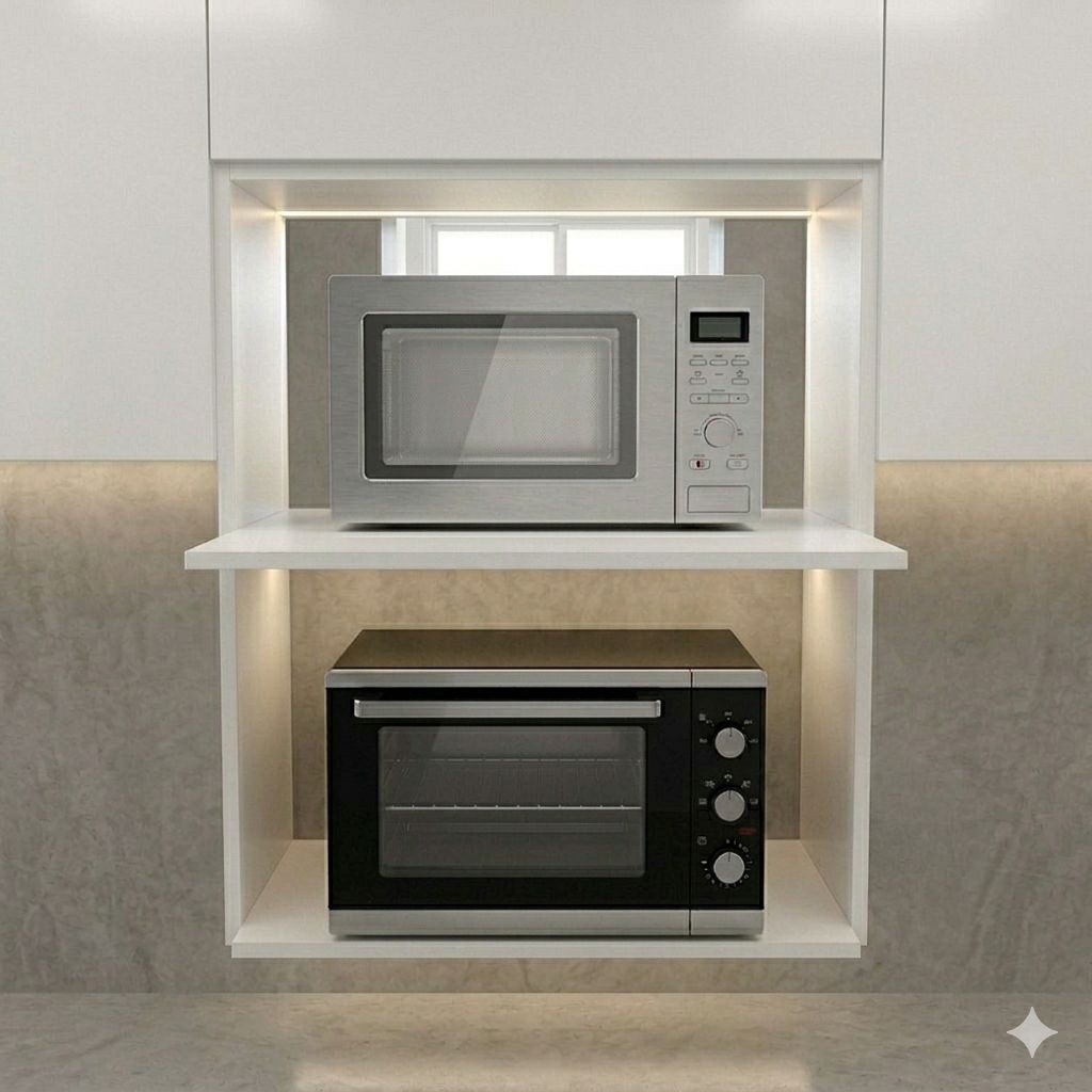 Nicho Suporte Suspenso para Microondas e Forno Mdf 60cm