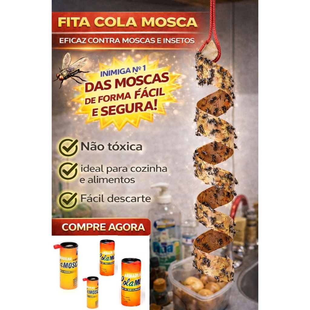 Fita Proteção Contra Mosca Mosquito Insetos Voadores - Fita cola Mosca Sem Quimica em Oferta na Shopee