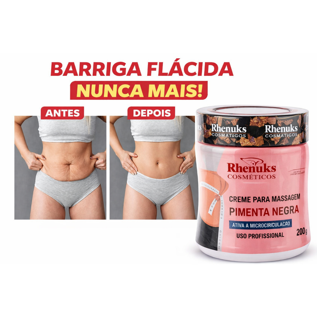 Gel Corporal Pimenta Negra | Redutor de Medidas, Ação Firmadora e Anticelulite Termogênico Fitness