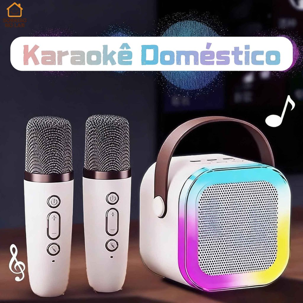 Speaker Bluetooth Sem Fio com Karaokê – Som HD, Portátil e Multifuncional