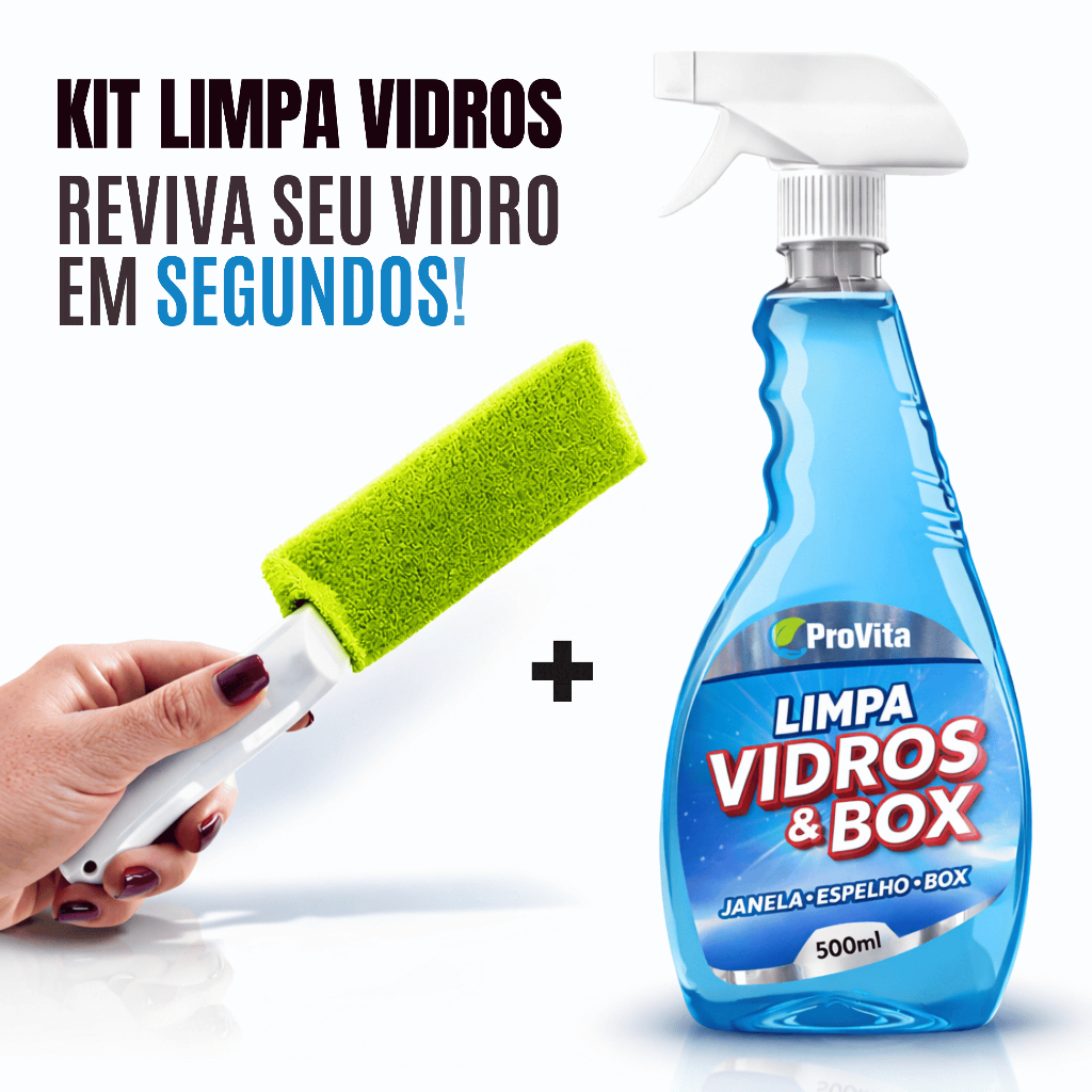 Kit Limpador Vidros Frestas Vãos Fendas Box Janelas Blindex – 2 Luva Microfibra + SUPORTE REFORÇADO