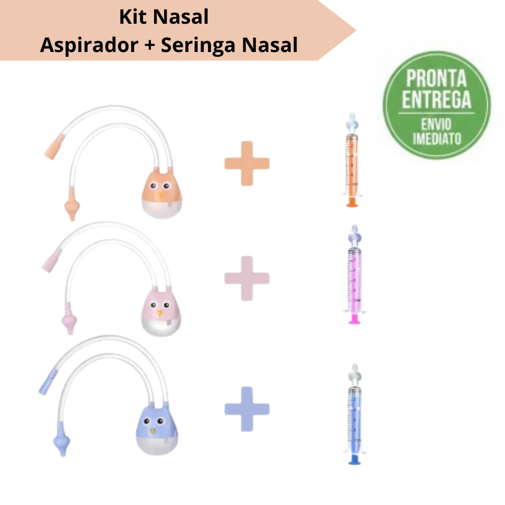 Kit 1 seringa E 1 aspirador nasal Lavagem e Limpeza nasal para Bebês