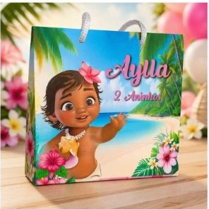 kit Sacolinha Personalizada  Tema moana baby| Lembrancinha Infantil  | Nome e Idade Personalizado Festa