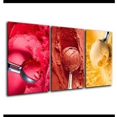 Quadro decorativo 3 peças  60×40 Sorveteira