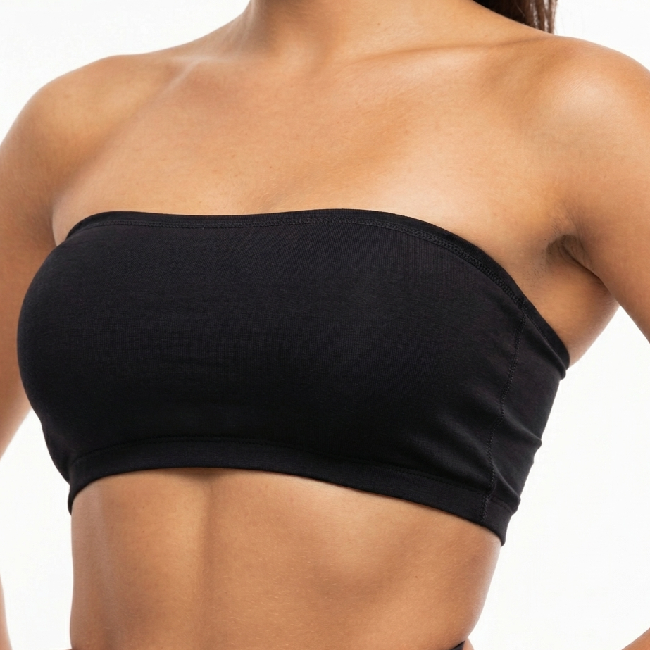 Top Faixa Cotton Sem Bojo Tomara que Caia Cropped Sem Alça Alta Sustentação Feminino Edumara