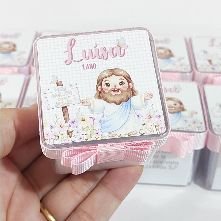 Lembrancinha Caixinha Promessas Versiculos Personalizada Meu Jardim Com Jesus Aniversário Infantil