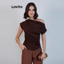 Lovito Blusa Elegante Feminina Decote Assimétrico BLB1019BRL1049