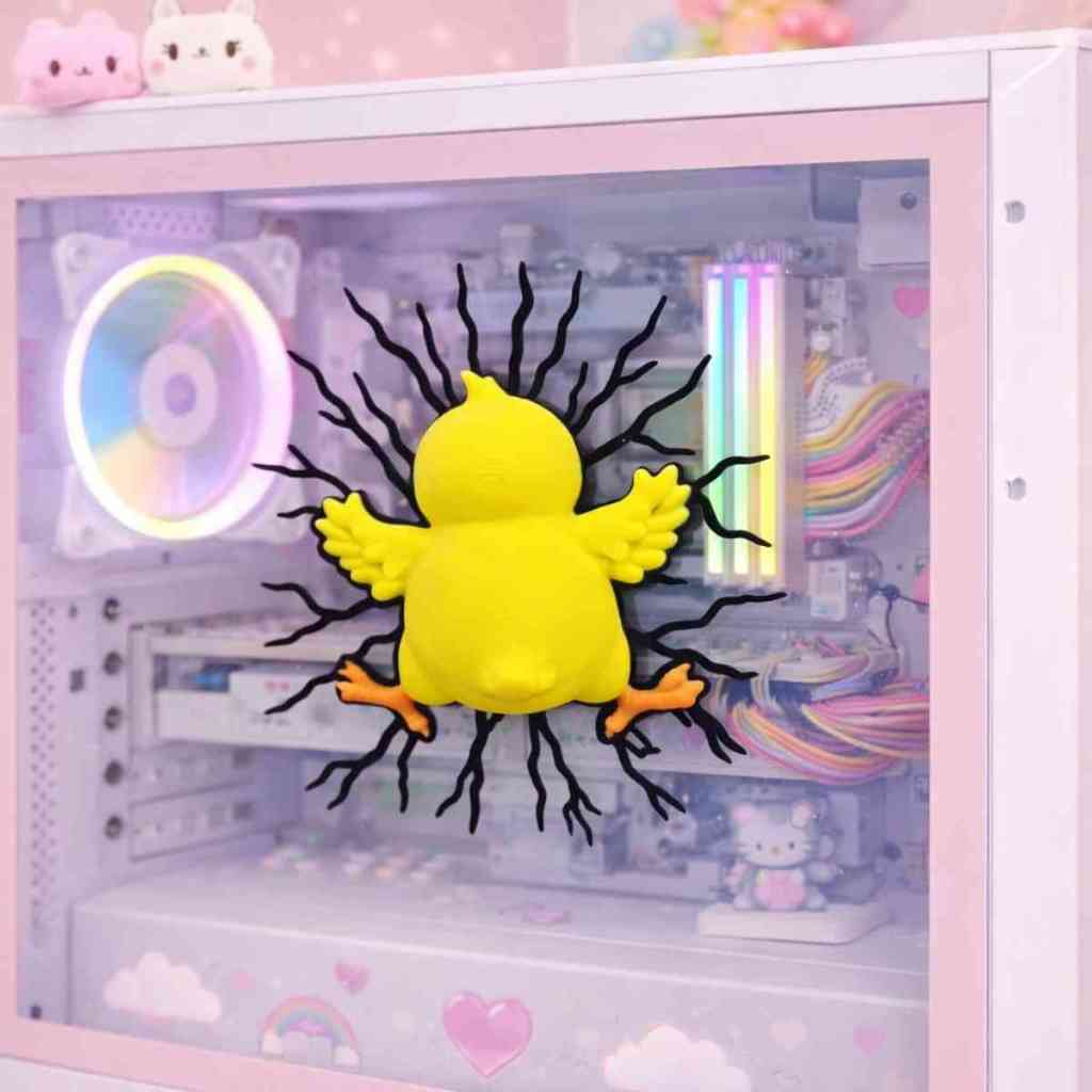 Decoracao Criativa para Parede Gabinete Gamer Geladeira Galinha Crashed Ima Divertido