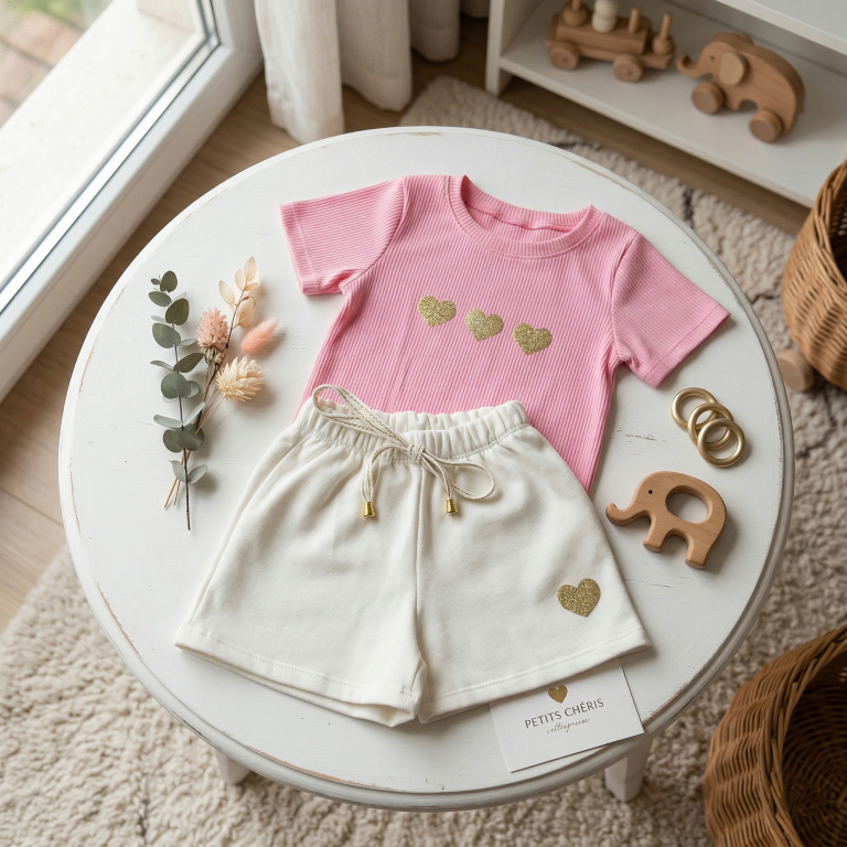 Conjunto Infantil Feminino Moletinho Macio Look Delicado Confortável Para Uso Diário Meninas