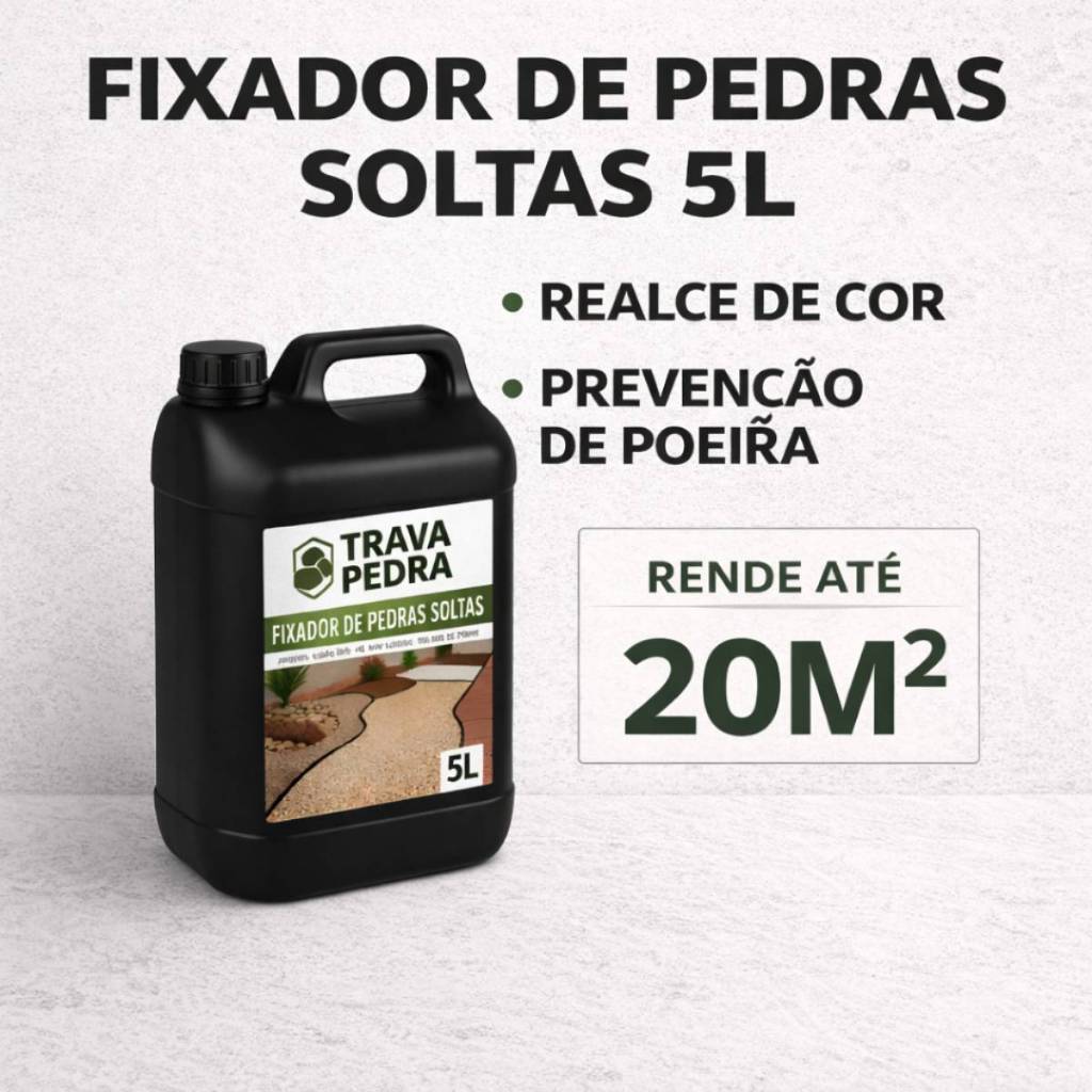 Trava Pedra 5L Fixador de Pedras Soltas Mais Firmeza Para Jardim Canteiro Com Acabamento Uniforme