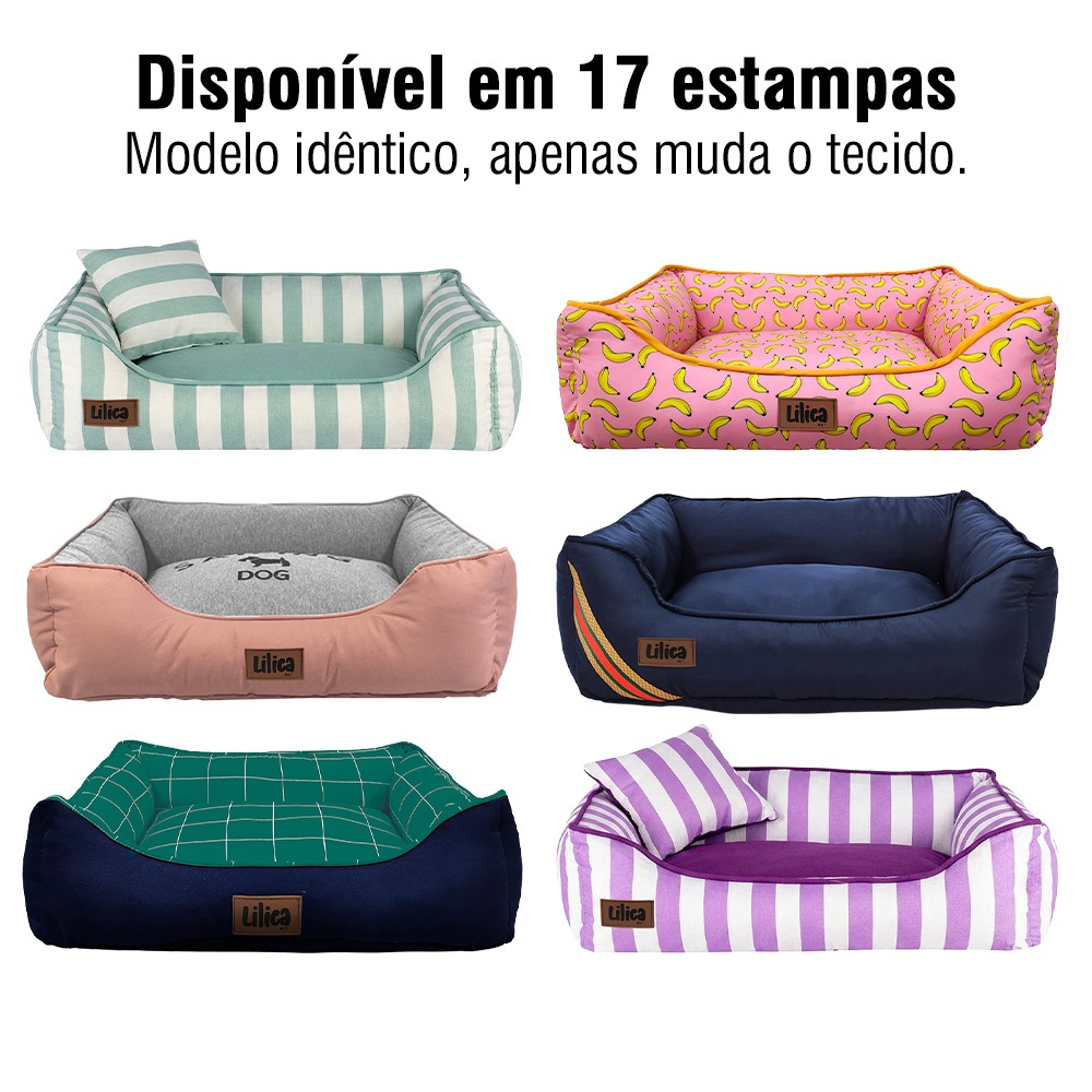 Cama pet média lavável 61x51 caminha com zíper para cachorro de médio porte