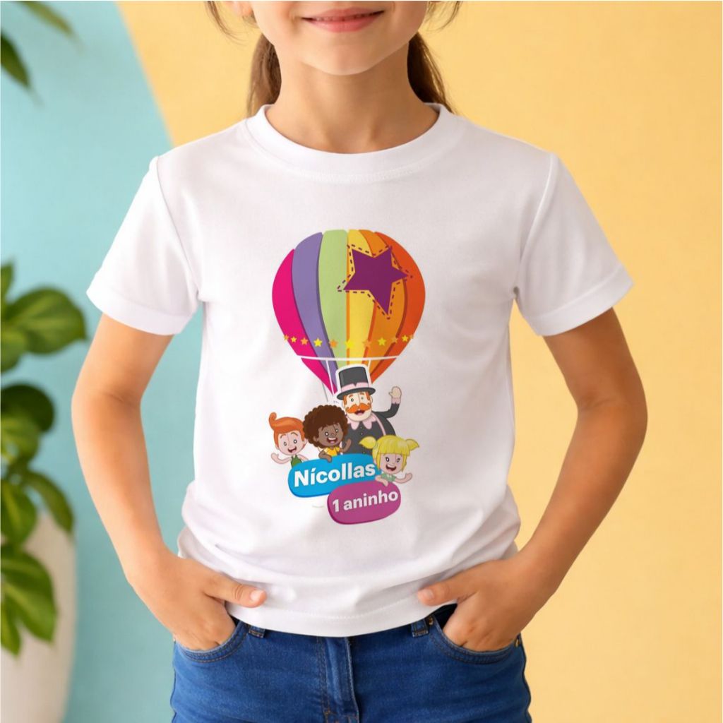 CAMISETA UNISSEX INFANTIL E ADULTA,DESENHO , personalizada, MUNDO BITA, ANIVERSARIO  MODA CASUAL,PLUS SIZE