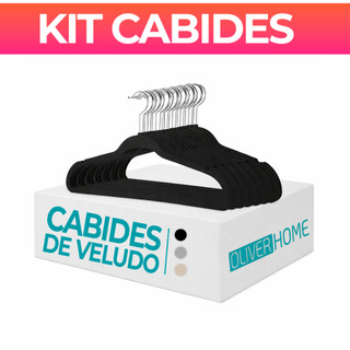 Kit Cabides Veludo De Roupa Cinza/Preto/Bege/Branco Antideslizante Slim Adulto