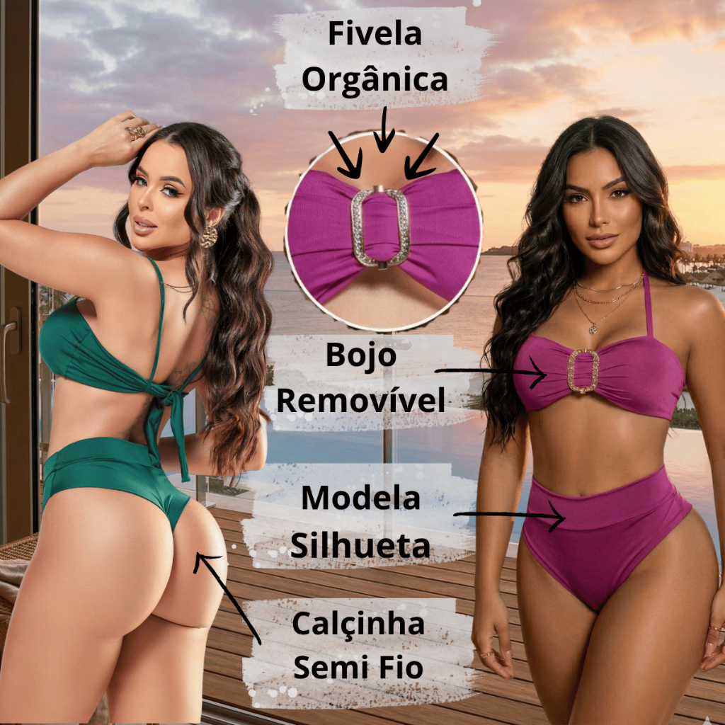 Detalhes do Biquini Hot Pants Bojo Removível Várias Cores Amarrações Versátil M ao GG