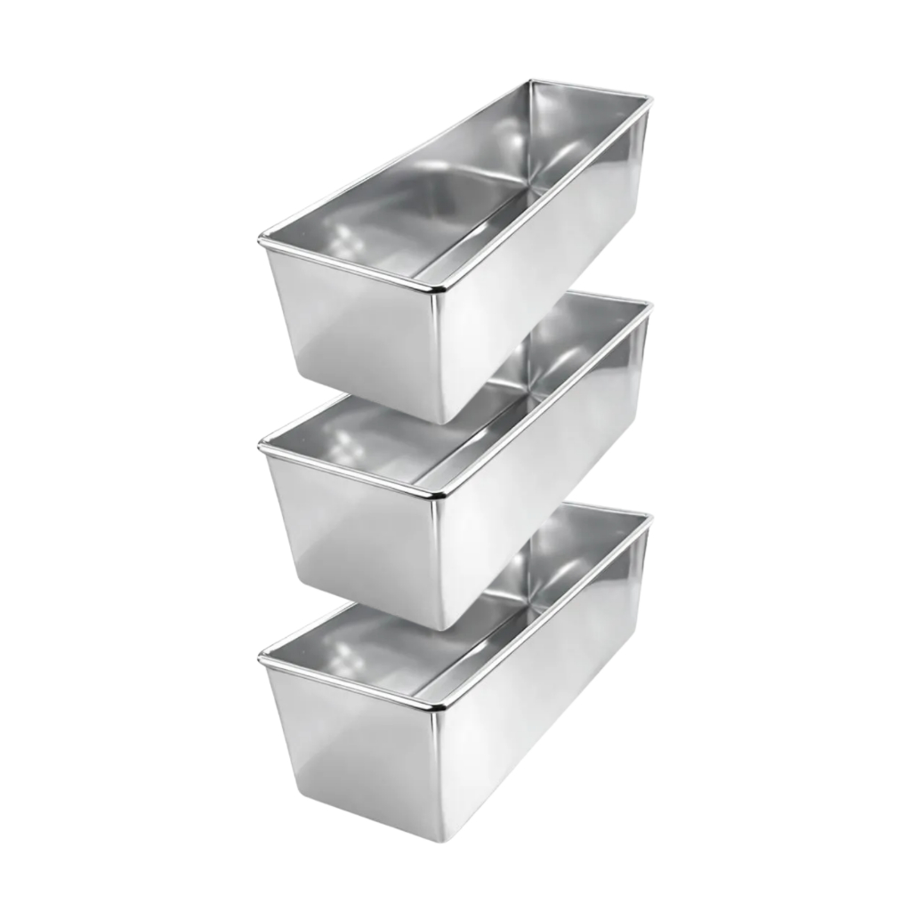 Formas para Bolo em Fatia 30x10x10cm - Alumínio Kit c/ 3 unidades