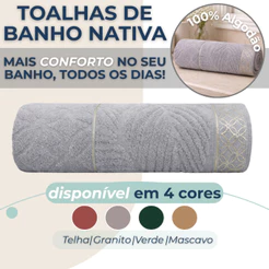 Toalha de Banho Nativa Avulsa Felpuda Alta Absorção Toque Suave Macia 100% Algodão 420g/m² Appel