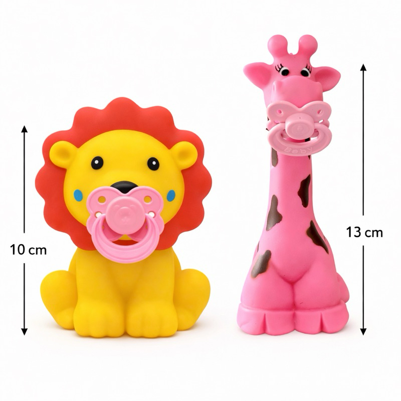 Kit Brinquedo de Banho com Chupeta – Leão e Girafa