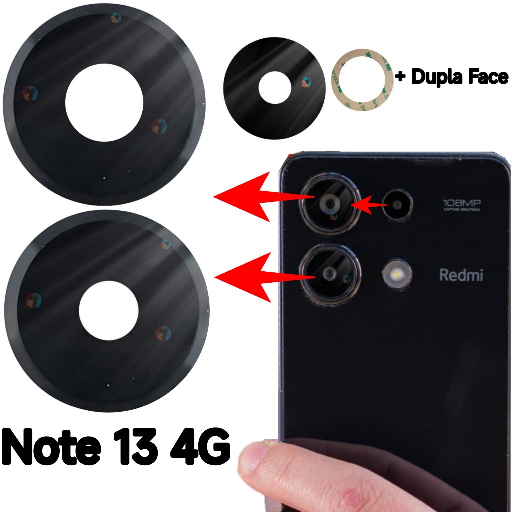 Lente Da Câmera Para Xiaomi Redmi Note 13 4g Vidro da Câmera Traseira Vidrinho em Oferta na Shopee