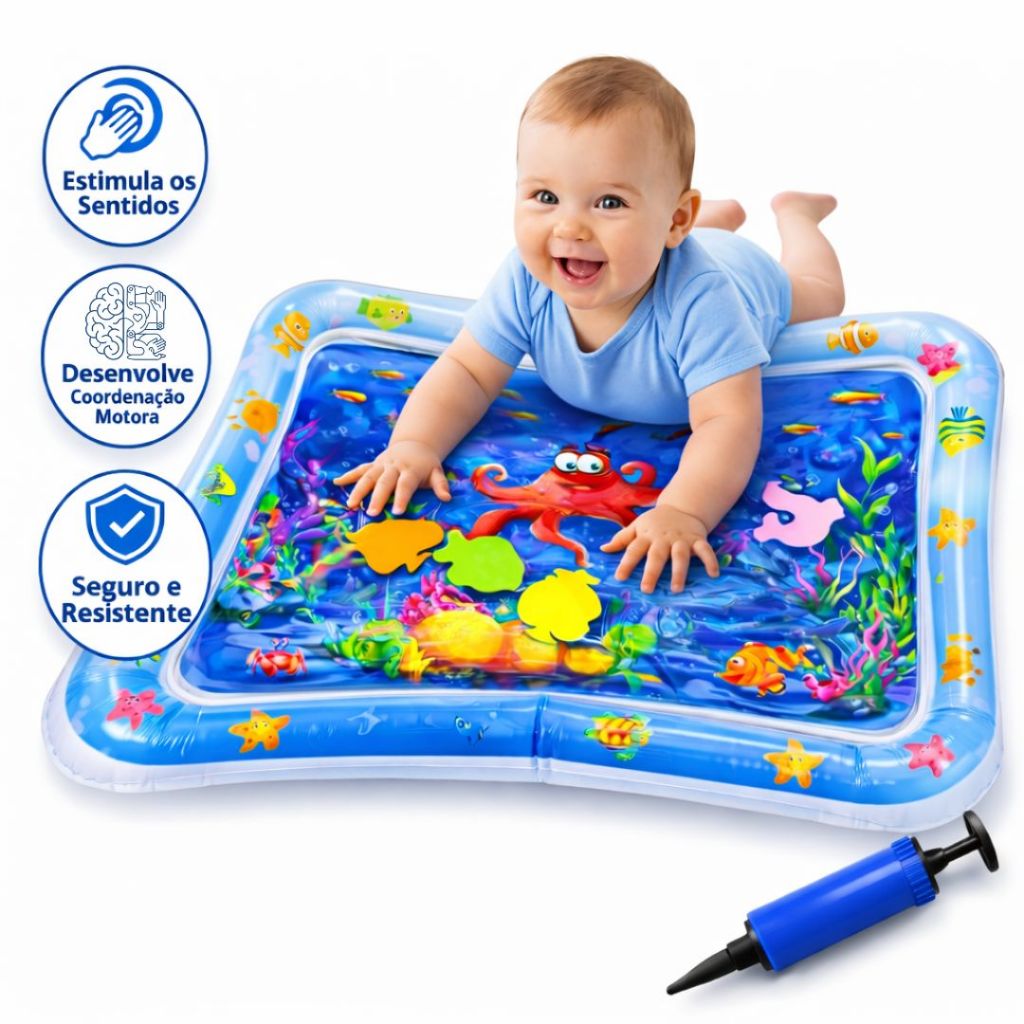 Tapete Infantil de Água Inflável para Bebê Sensorial Coordenação Motora Brinquedo Educativo em Oferta na Shopee