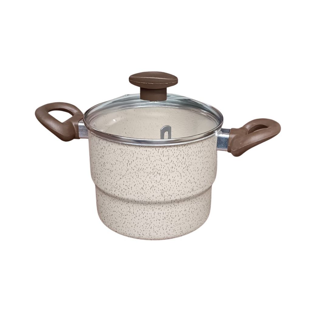 Cuscuzeiro Crema 16 cm 2,6 Litros Tampa de Vidro