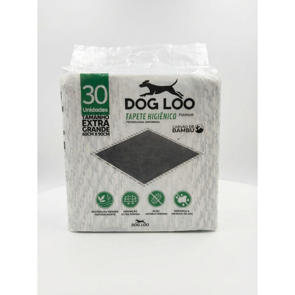 Tapete Higiênico Pet 60X90CM Carvão Ativo 30 Unidades 6 Camadas Alta Absorção