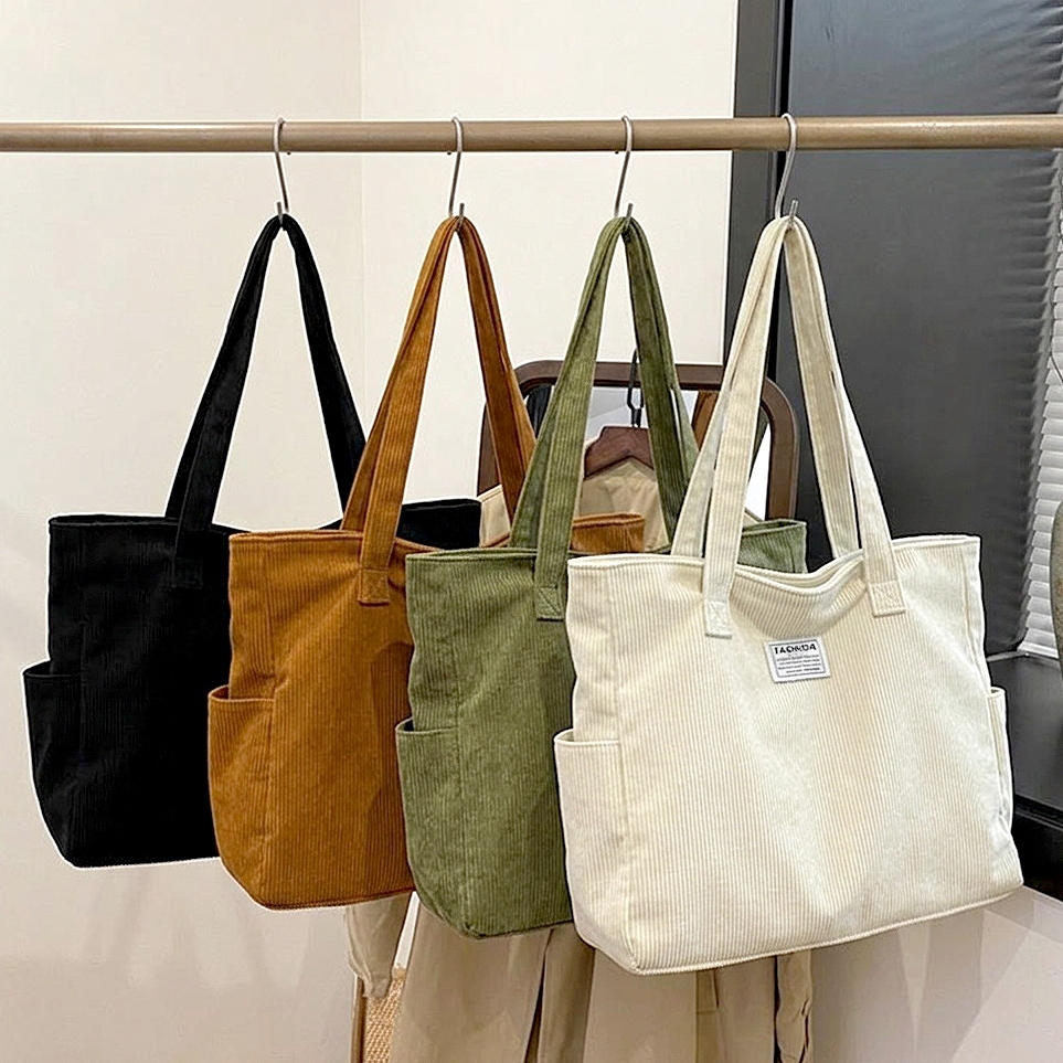 Bolsa Feminina Tote Grande Nylon Lona Horizontal Leve Versátil Ombro e Mão Grande Capacidade Trabalho Viagem Dia a Dia