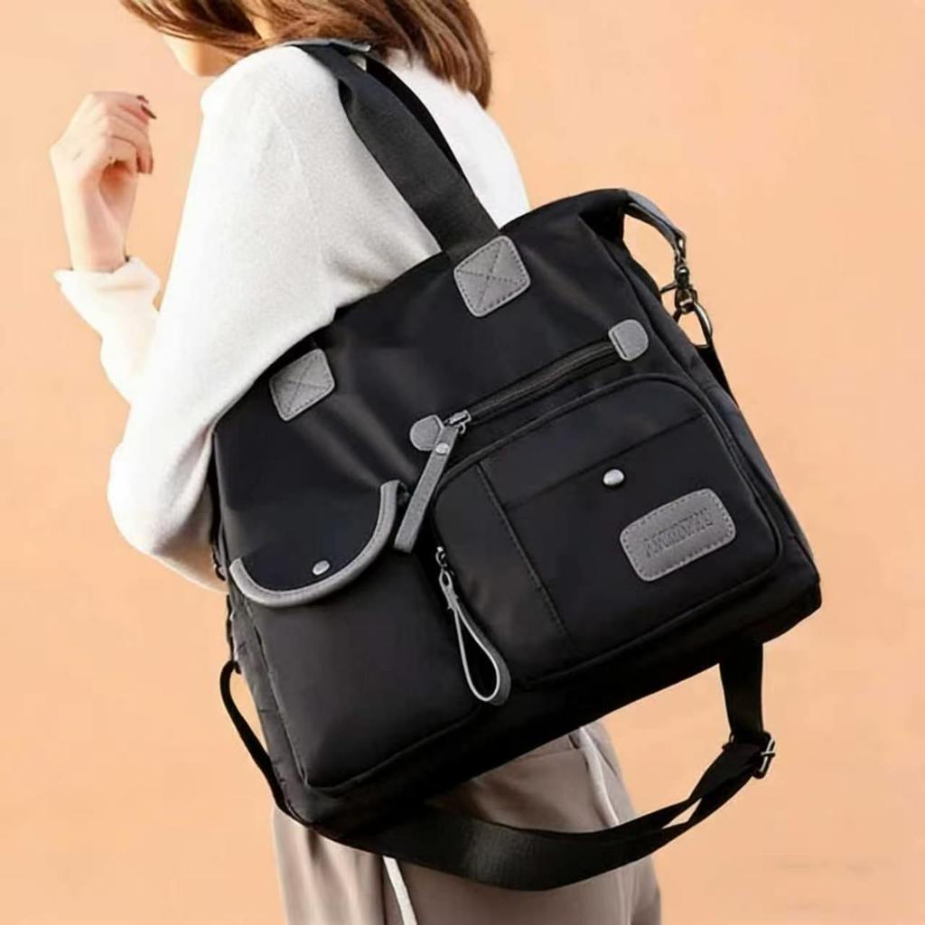 Bolsa Transversal e de Mão Nylon Oxford Impermeável Resistente Grande Capacidade Multi Uso para Trabalho Escola Viagem