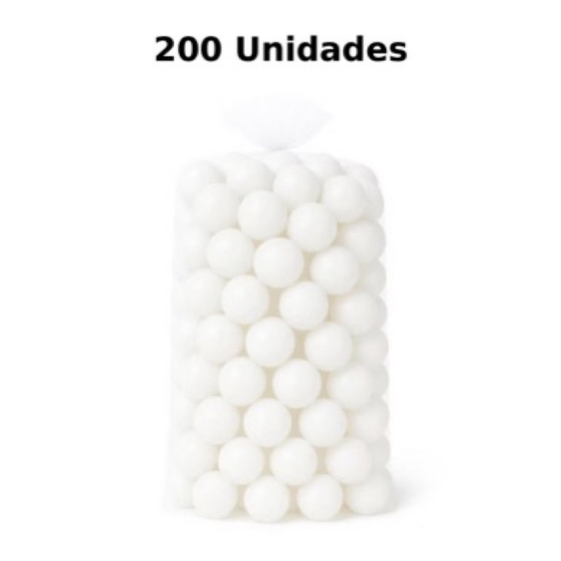 100 Unidades de Bolinha Plástica Branca Piscina Promoção 50, 100 e 200 - Não Amassam — imagem 2 de 2