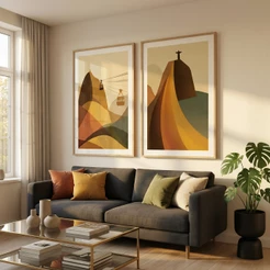 Quadro Brasilidades Rio De Janeiro Quadro Com Moldura Kit 2 Quadros Decorativos Cristo Redentor