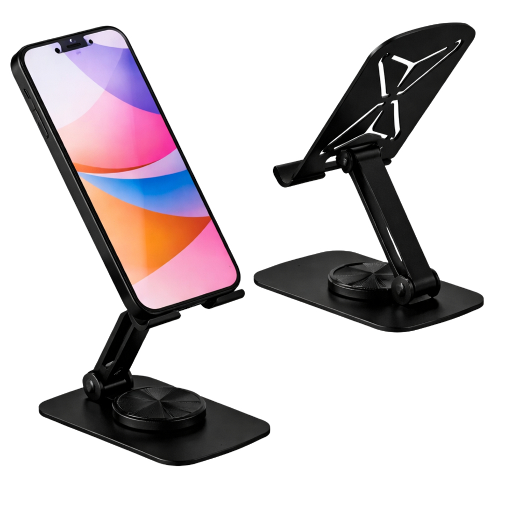 Suporte Para Celular Alumínio Mesa Ajustável Giratório 360° Super Reforçado