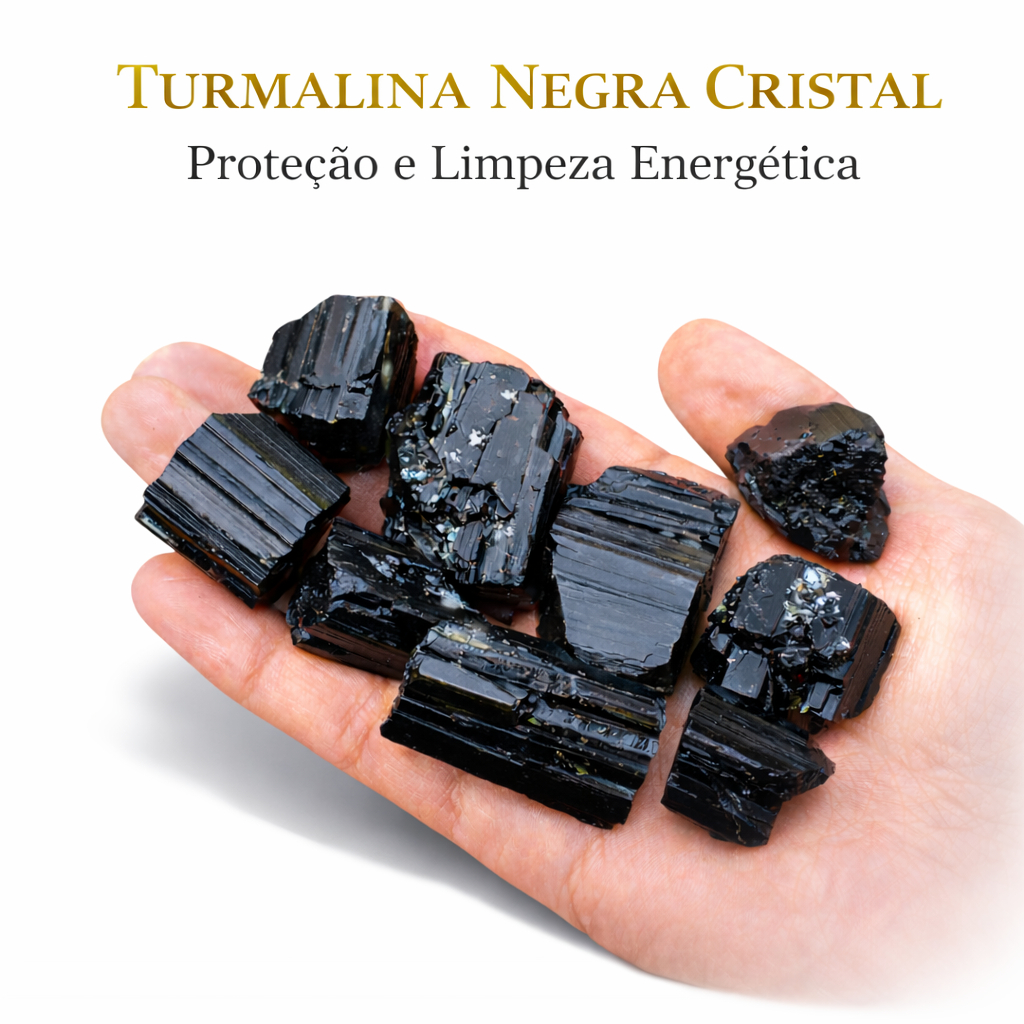 Turmalina Negra Cristal Natural de Proteção e Limpeza Energética Escudo Contra Energias Negativas e Aterramento