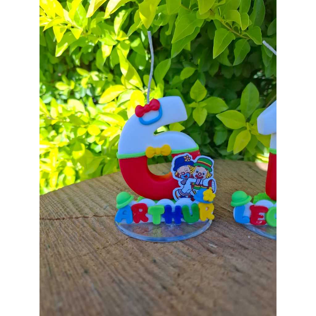 Detalhes do Vela de aniversário personalizada com tema Patati Patatá - vela de biscuit/Decoração festa/Topo de bolo - palhaco