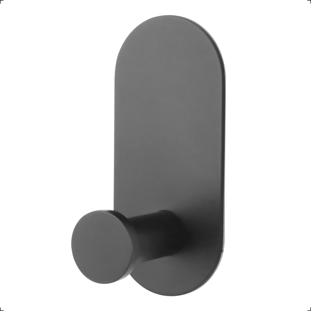 Suporte Gancho Cabide Banheiro Adesivo 3m Aço Inox 304 Preto