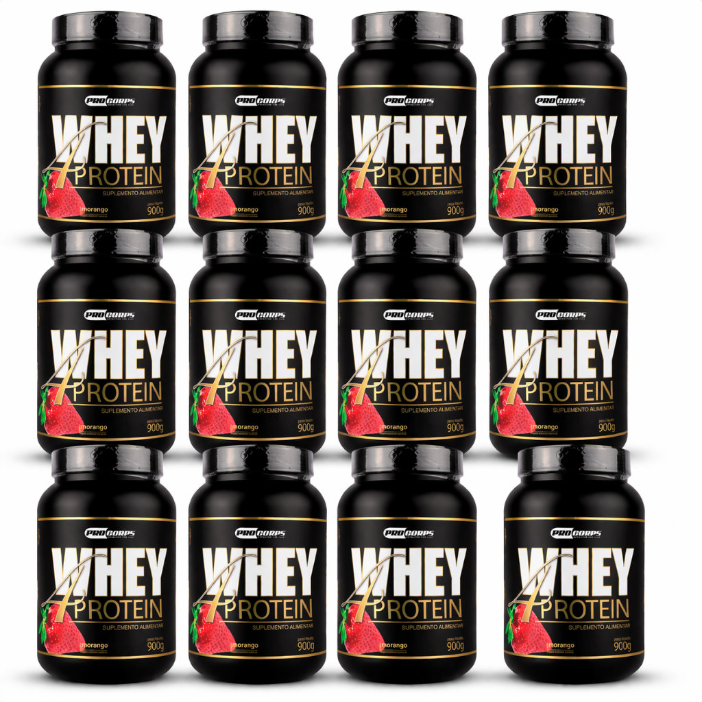 12 Whey 4 Protein 900g Pro Corps | Whey Protein para Massa Muscular