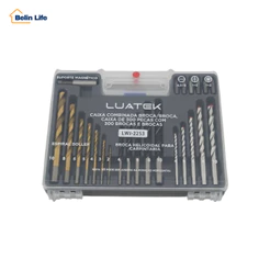 Jogo 300 Peças Brocas Madeira Metal Concreto + Buchas 5/6/8/10mm + Bits Fenda Phillips Torx com Maleta