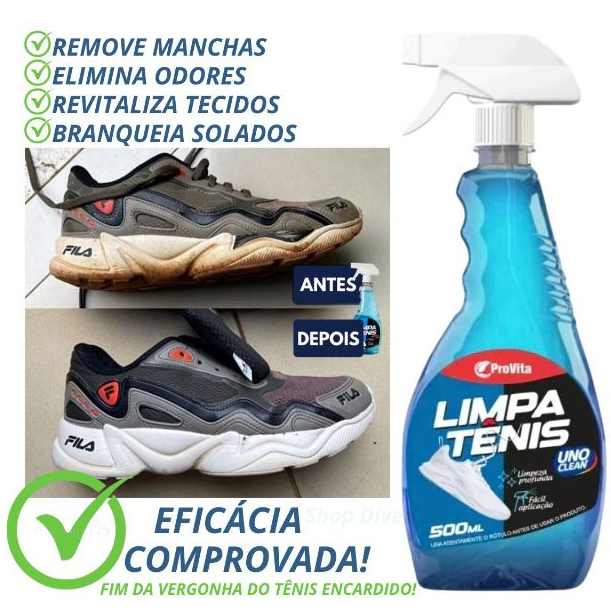 KIT 1,2,3,4 Limpa Tênis Spray Premium Provita 500ml Limpeza Profunda Remove Encardido Sujeira Pesada