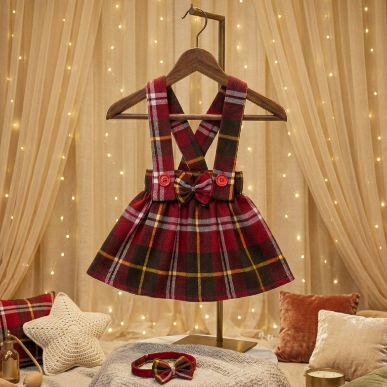Festa junina, Natal, menina roupa fantasia  Saia vestido Jardineira xadrez Newborn Mesversario bebê Infanti 0-2 anosl