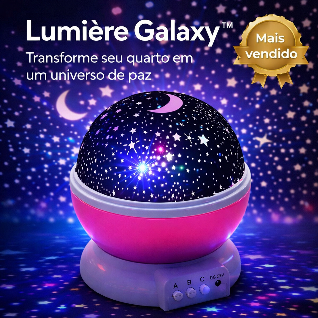 Imagem Luminária Projetor Galáxia 360° Luz Noturna Relaxante com Estrelas Giratórias Quarto  Decoração